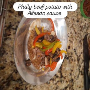 Philley beef potato with Alfredo sauce